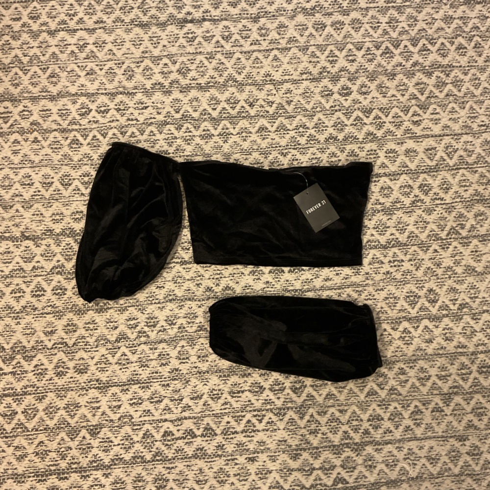 Black Velvet Crop Top